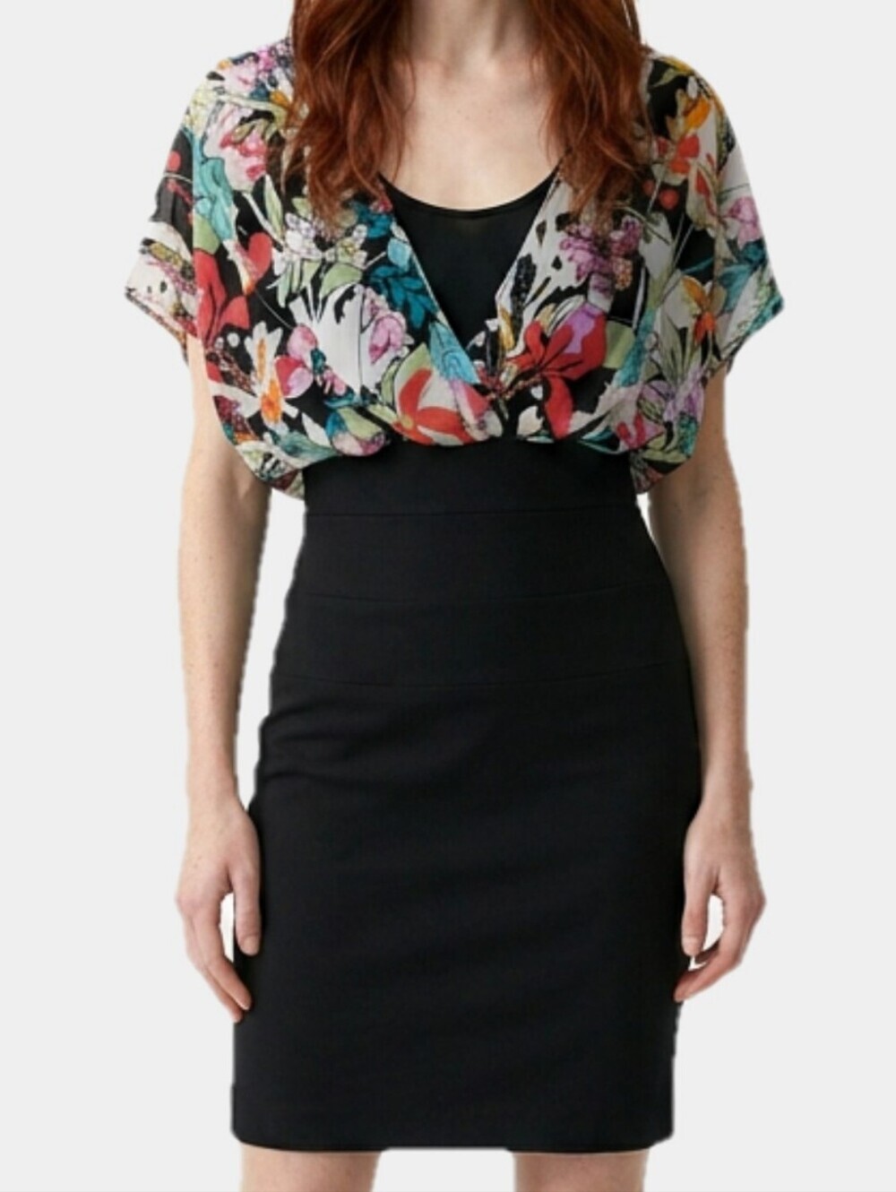 Nicole By Nicole Miller Floral Chiffon Top Bandage Dress size 6